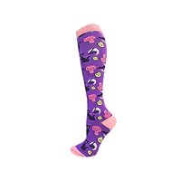 Offre Spéciale Halloween Gradué Athlétique Gris Écologique Courir Infirmière Sports Genou Haute Nylon Chaussettes De Compression