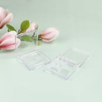 Nouveauté vente en gros de fard à paupières vide de marque privée en plastique transparent personnalisé étui à fard à paupières maquillage 7 en 1 emballage de palette de fard à paupières