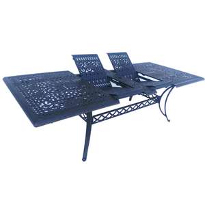 Table à manger en métal Yoho Table d'extension Eutdoor en fonte d'aluminium de forme sculptée ovale pour hôtels/jardin/patio - Product Image 1