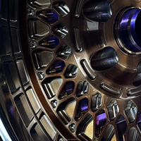 Nouvelles jantes forgées en deux parties 20x8 Deep Dish Mesh, finition bronze brossé, centre chromé poli, PCD 5x130 pour Mercedes G63 AMG