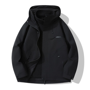 Vestes d'extérieur imperméables trois-en-un pour hommes et femmes, automne-hiver, à capuche, résistantes à l'eau, fermeture éclair solide, coupe-vent - Product Image 4