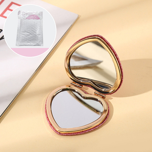 Cute Heart Shaped Mini Pink Compact Mirror Portable Travel <strong>Makeup</strong> <strong>Vanity</strong> Mirror for Purse Double-Sided Glitter Cosmetic Mirrors - Product Image 6