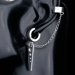 New Style FashionJewelry Dangle Chain Ear <strong>Cuffs</strong> Triangle Hoop <strong>Earrings</strong> for Men Punk Clip-On <strong>Earrings</strong> <strong>Cuff</strong> - Product Image 4