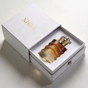 Botella de Perfume de Vidrio de Lujo con Forma de Ola, con Pulverizador Dorado, Botella de Perfume de Vidrio Vacía en Degradado Ámbar - Product Image 4