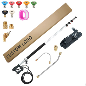 Varilla de Extensión Altamente Ajustable de Acero Inoxidable para Pistola de Agua, para Limpieza de Techos, Paredes y Árboles - Product Image 1