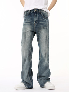 Venta al por Mayor de Jeans Anchos para Hombre, Estilo Retro con Pintura Salpicada, a la Moda - Product Image 4