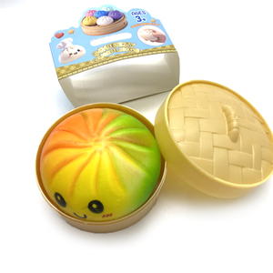 Colorful Gradient Steamed Bun Soft Squeeze Stress Dumplings with Powder Filling for Table Anxiety Relief Office Decor - Product Image 4