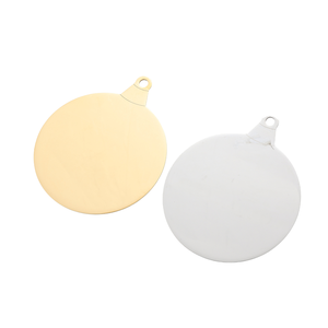 แผ่นฐานสแตนเลสเคลือบทองขนาด 3 นิ้ว ขัดเงา สำหรับงานสลัก DIY ของตกแต่งคริสต์มาส - Product Image 4