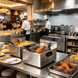 Friteuse électrique professionnelle en acier inoxydable, équipement de friture pour la restauration, idéale pour les hôtels et restaurants - Vente flash - Product Image 1
