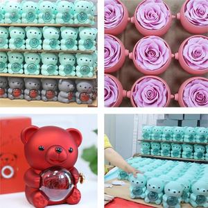 Offre Spéciale Cadeau De Noël Ensemble Étreindre Ours Anneau Collier Éternelle Rose Boîte En Gros Acrylique Câlin Ours Rotatif Rose Boîtes À Bijoux - Product Image 4