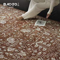 BACKTO Persischer Teppich im Vintage-Stil mit Blumen-/Abstraktem Muster für Wohnzimmer und Sofa, Kratzfest, Luxuriös, Hochwertiges Gefühl für Schlafzimmer