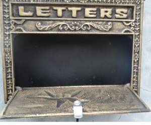 Buzón de metal para jardín, buzón vintage montado en la pared de bronce, Villa europea para decoración del hogar - Product Image 5