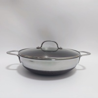 Juego de Utensilios de Cocina de Acero Inoxidable Triple de Alta Calidad, Antiadherente, con Doble Grabado, Wok de 28 CM con Vaporera y Tapa de Vidrio
