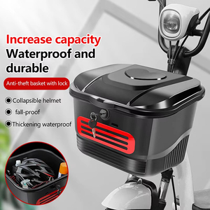 <span class=keywords><strong>Cestino</strong></span> per bicicletta anteriore per Mountain Bike in plastica con lucchetto impermeabile e antifurto <span class=keywords><strong>cestino</strong></span> anteriore - Product Image 2