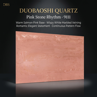 Grande dalle de quartz rose 15-30 mm |   CE ISO Zéro Silice |   Plan de travail moderne pour salle de bain et aménagement de table intérieure