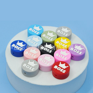 Cuentas de silicona Boss Crown, cuentas redondas sueltas para hacer pulseras, duración de más de 3 meses - Product Image 1