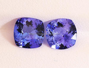 Tanzanite พลอย tanzanite ธรรมชาติตัดเหลี่ยมเพชรพลอยจาก Tanzania Gemstone Cushion ขนาด7x7x4.3มม. ขัดอย่างดี - Product Image 2