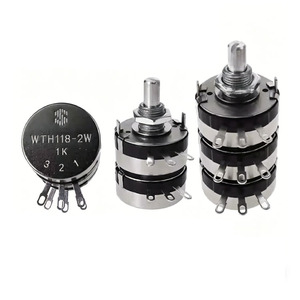 Potenciómetros de Película de Carbono de Doble/Triple Canal WTH118-2W y Resistencias Variables 1K 2K2 4K7 10K 100K 470K 1M al por Mayor de Fábrica - Product Image 1