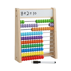 CPC jouets éducatifs pour enfants 10 couleurs boulier en bois jouets d'apprentissage des mathématiques support de calcul en bois calcul boulier de perles - Product Image 1