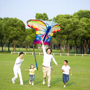 Прочные воздушные змеи с дельта-бабочкой для детей на открытом воздухе Мультяшные воздушные змеи с одним ключом открываются воздушные змеи без сборки, надежные для полета - Product Image 1