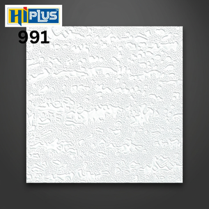 Hi Plus 991 - Placa de Techo Cuadrada de PVC Texturizado Blanco, Moderna, Impermeable, de 2x2 pies - Product Image 3