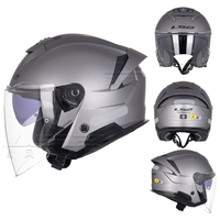 Casque demi-face LS2 OF618 VERSO 2 pour moto, scooter électrique, cyclomoteur, casque trois-quarts à double visière, nouveau modèle