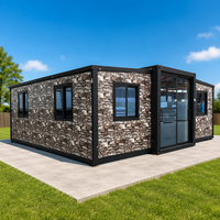 Maison conteneur modulaire préfabriquée extensible de luxe à structure en acier pliable, installation rapide et personnalisée, pour habitation ou bureau