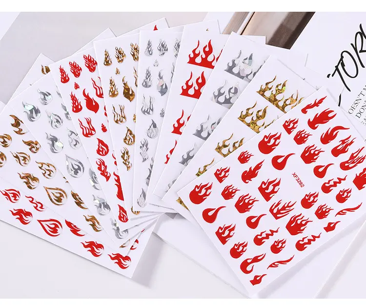 New design French Line Sticker Designers Decal For Nails Personalized 3d Animal Nail Stickers with high quality