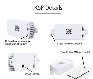 Sensor de temperatura y humedad con pantalla digital eléctrica KKM K6P para monitoreo de temperatura interior - Product Image 4