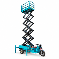 Platform Kerja Udara Berui Hydraulic Tricycle Scissor Lift 300kg Beban Angkut 11.8m Tinggi Platform Konstruksi Baja untuk Luar Ruangan