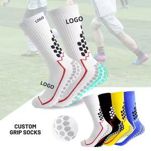 OEM Tube d'adhérence pour adultes avec logo personnalisé <span class=keywords><strong>Chaussettes</strong></span> de <span class=keywords><strong>rugby</strong></span> en polyester <span class=keywords><strong>antidérapantes</strong></span> pour le football Flocage Unisex Grip Crew Flock Soccer - Product Image 2