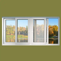 Fenêtre extérieure moderne à double vitrage coulissante horizontale en alliage d'aluminium personnalisée, certifiée Energy Star, pour villa et appartement