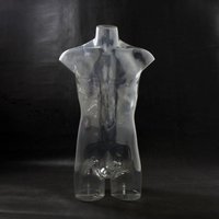 Maniquí de plástico transparente para hombre, ropa interior de forma superior, busto masculino, Torso para Lencería