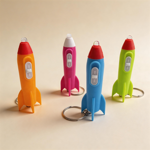 Mini Elicottero Portachiavi con Torcia, Luce LED a Forma di Razzo, Tema Astronauta per Bambini, Premi per la Classe, Regali di Compleanno, Riempitivo per Pinata - Product Image 1