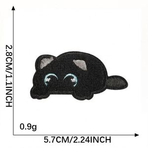 Cute Self Sticker Embroidery Black <b>Cat</b> Patches for Bag <b>Clothes</b> Hat Decoration - Product Image 6