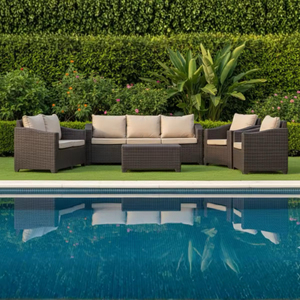 Luxury Durable Modular Round Curved Synthetic Rattan Sofa <b>Set</b> with Removable Waterproof Cushions for Outdoor <b>Patio</b> Garden - Product Image 4