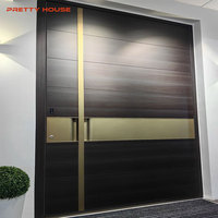 Puerta Pivotante de Aluminio Resistente y Moderna, Personalizada, con Manija Larga, Anti-Robo e Impermeable, para Uso en Exteriores de Apartamentos