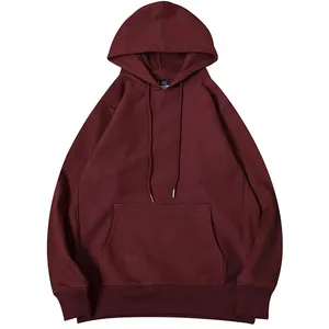 Yüksek kalite % 100% pamuk baskısız kapşonlu üst ağır fransız terry kumaş özel baskı nakış logosu boy unisex hoodie