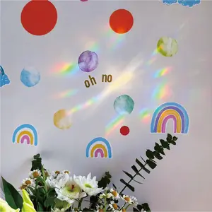 Custom Rainbow Maker Suncatcher Window Stickers Wholesale Crystal Gems Sticker PVC Sun Catcher Stickers Home Decor