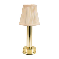 Lampe de table LED sans fil rechargeable en tissu, style moderne et luxueux, avec finition dorée, pour hôtel et restaurant