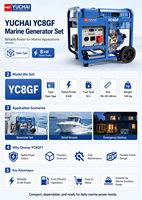 Groupe électrogène diesel SCDC Yuchai YC8GF 8 kW monocylindre refroidi par air 4 temps pour chantier de construction et alimentation de secours domestique