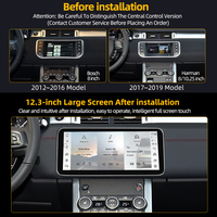 Pour Range Rover Evoque 2012-2019, écran tactile Android 12,3 pouces, CarPlay sans fil, navigation GPS, WiFi intégré, radio FM, tableau de bord