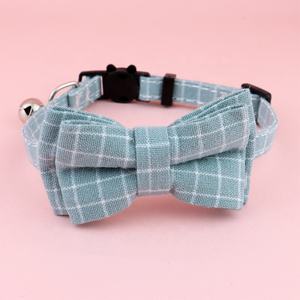 Minerva gros rayures britanniques élégant noeud papillon mignon confortable ajustement sûr rupture boucle Sashy cloche animal chat chiot collier - Product Image 4