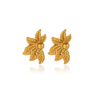 Pendientes Elegantes de Acero Inoxidable con Forma de Flor para Mujer, Resistentes a la Decoloración, Versátiles, Chapados en Oro de 18K, Joyería Moderna y de Moda - Product Image 5