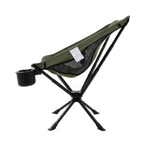 Portable Folding Moon Chair Aluminum Alloy Outdoor <b>Camping</b> Hiking Fishing Garden Chair With <b>Cup</b> Holder Military Green - Product Image 3