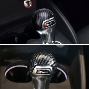 Pommeau de levier de vitesse automatique imprimé en fibre de carbone de style sport remplacement de garniture pour <span class=keywords><strong>Audi</strong></span> <span class=keywords><strong>A4</strong></span> A5 A6 S6 A7 S7 Q5 Q7 accessoires - Product Image 5