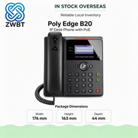 Téléphone IP Poly Edge B20, 2 lignes SIP VoIP, téléphone de bureau, écran LCD 2,8 pouces, Gigabit Ethernet PoE, voix HD, haut-parleur duplex intégral, BroadSoft