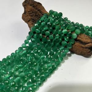 Contas Redondas Facetadas de Pedra Preciosa Cristal de 6mm Olho de Gato Soltas para Fazer Joias DIY - Product Image 6