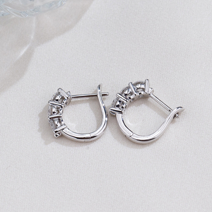 Boucles d'oreilles en or blanc 9 carats avec diamants de forme ronde Messi Jewelry MSE-897 pour femmes - Product Image 2