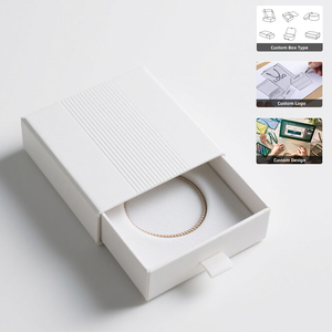 Luxury Handmade Bracelet Jewelry Drawer <b>Box</b> with Ribbon Custom Logo <b>Gift</b> Packaging <b>Box</b> - Product Image 1